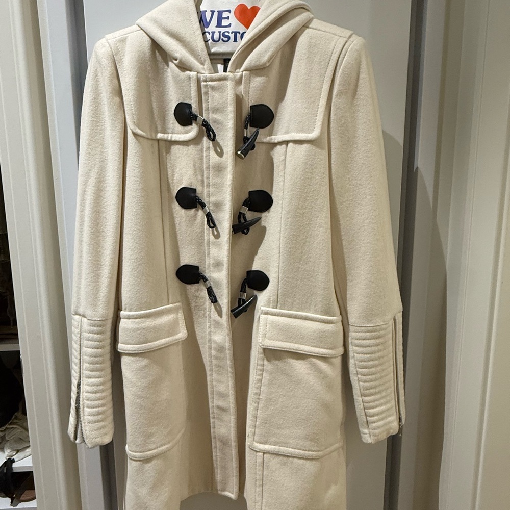 BCBGMaxAzria Cream Toggle Trench Coat